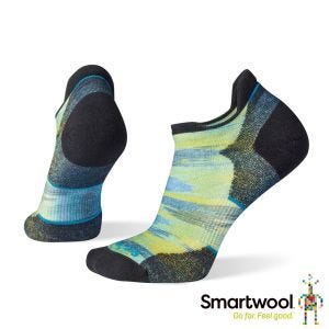 Smartwool 女機能跑步局部輕量減震Print踝襪 海洋藍