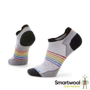 Smartwool 機能跑步超輕減震印花踝襪-Pride 白色