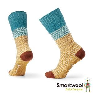 Smartwool 爆米花印花中長襪-纜繩紋 瀑布綠