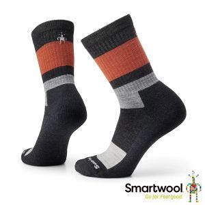 Smartwool 日著中長襪-撞色條紋 炭黑色