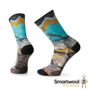 Smartwool 自行車超輕減震PRINT中長襪-狼嚎飆速 彩色