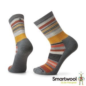 Smartwool 日著中長襪-木星條紋 中性灰