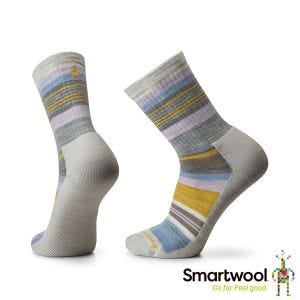 Smartwool 日著中長襪-木星條紋 塵灰色