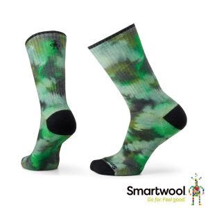 Smartwool 局部輕量減震條紋運動中長襪--紮染 苔蘚綠