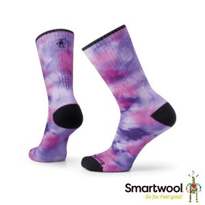 Smartwool 局部輕量減震條紋運動中長襪--紮染 紫鳶尾花
