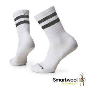 Smartwool 局部輕量減震條紋運動中長襪 白色