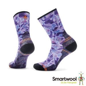 Smartwool 女機能戶外全輕量減震PRINT中長襪-Floral 紫鳶尾花