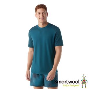 Smartwool 男美麗諾羊毛運動型網眼短袖 暮光藍