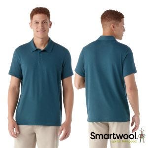 Smartwool 男 短袖 Polo衫 暮光藍