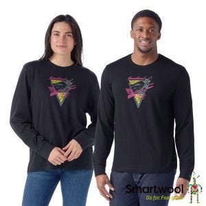 Smartwool 中性款 塗鴉長Tee/熱潮年代 黑色