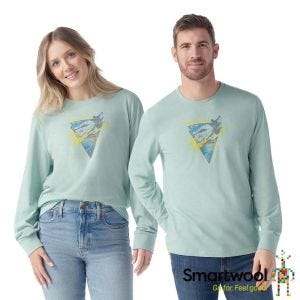Smartwool 中性款 塗鴉長Tee/熱潮年代 北極綠