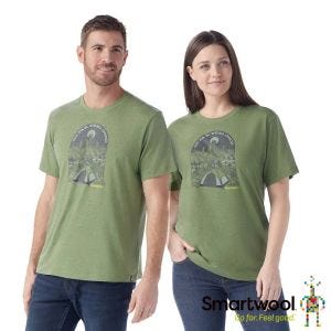 Smartwool 中性款 塗鴉短Tee/恬靜郊山 蕨綠