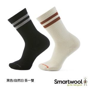 Smartwool 局部 輕量 減震 EvdAthletic 中長襪 條紋兩入組 黑色/自然白
