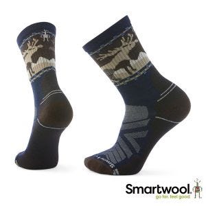 Smartwool 男 機能 戶外 全輕量減震 中長襪-Moose 深海軍藍