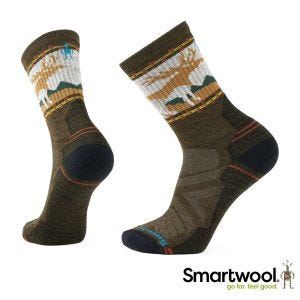 Smartwool 男 機能 戶外 全輕量減震 中長襪-Moose 軍風橄綠