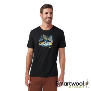 Smartwool 男 男塗鴉短Tee/山峰脈 黑色