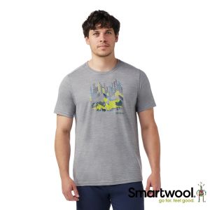 Smartwool 男 塗鴉短Tee/山峰脈 淺灰色