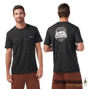 Smartwool 男 塗鴉短Tee/小熊林徑 霧黑
