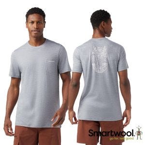 Smartwool 男 塗鴉短Tee/鹿凝 淺灰色