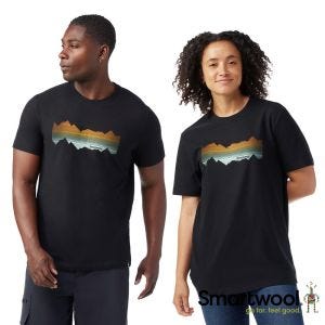 Smartwool 中性款塗鴉短Tee/地平線 黑色