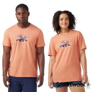 Smartwool 中性款塗鴉短Tee/小熊山林 赤陶色