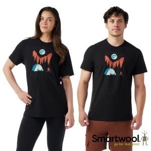 Smartwool 中性款 塗鴉短Tee/月光野營 黑色
