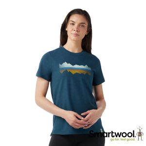 Smartwool 女塗鴉短Tee/地平線 暮光藍