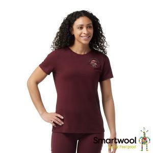 Smartwool 女塗鴉短Tee/迷幻蘑菇 黑櫻桃紫