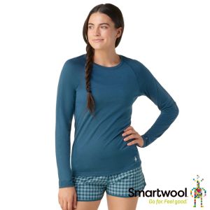 Smartwool 女 All-season 美麗諾羊毛 內著 長袖T 暮光藍