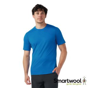 Smartwool 男 All-season 美麗諾羊毛 短袖 T-shirt 雪藍