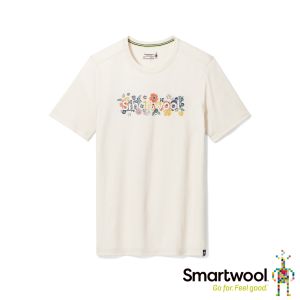 Smartwool 塗鴉短Tee/鮮花綻放LOGO 杏色