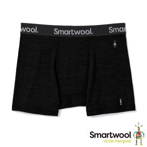 Smartwool 男美麗諾羊毛運動型四角褲 黑色