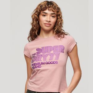 SUPERDRY 女裝 短袖T恤 Retro Glitter Logo Cap Slv 復古腮