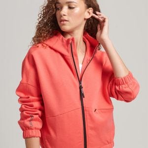 SUPERDRY 女裝 長袖 連帽外套 Code Tech Zip 亮橘