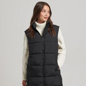 SUPERDRY 女裝 保暖背心 Longline Quilted Gilet 黑
