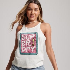 SUPERDRY 女裝 背心 Vintage Tribal Surf 白