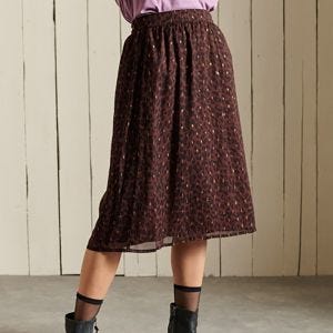 SUPERDRY 女裝 長裙 Woven Midi Skirt 咖啡