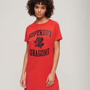 SUPERDRY 女裝 短袖連身裙 CNY T-Dress 橘紅