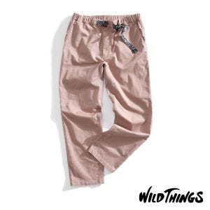 WILD THINGS Pigment Dye Things 彈性長褲 灰粉紅