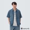 Snow Peak 男 牛仔短袖襯衫 藍