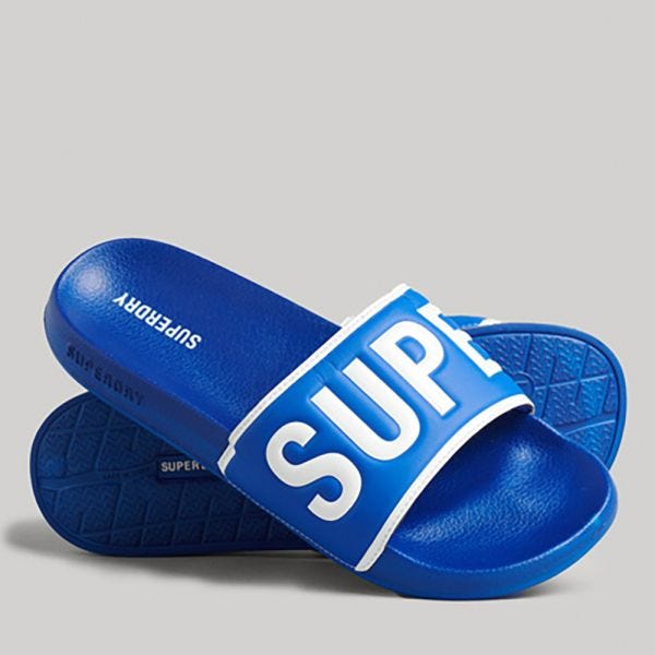 superdry 藍色 superdry 白色 藍色 拖鞋