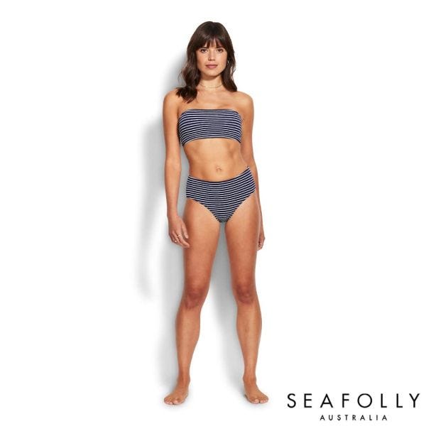 seafolly 泳衣 高腰 泳褲 泳衣 條紋